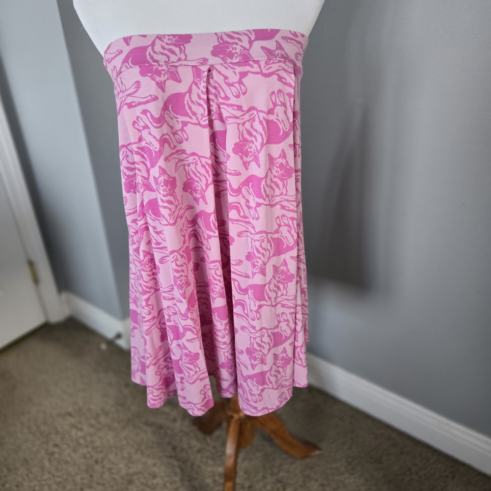 LuLaRoe Pink Patterned A-Line Skirt